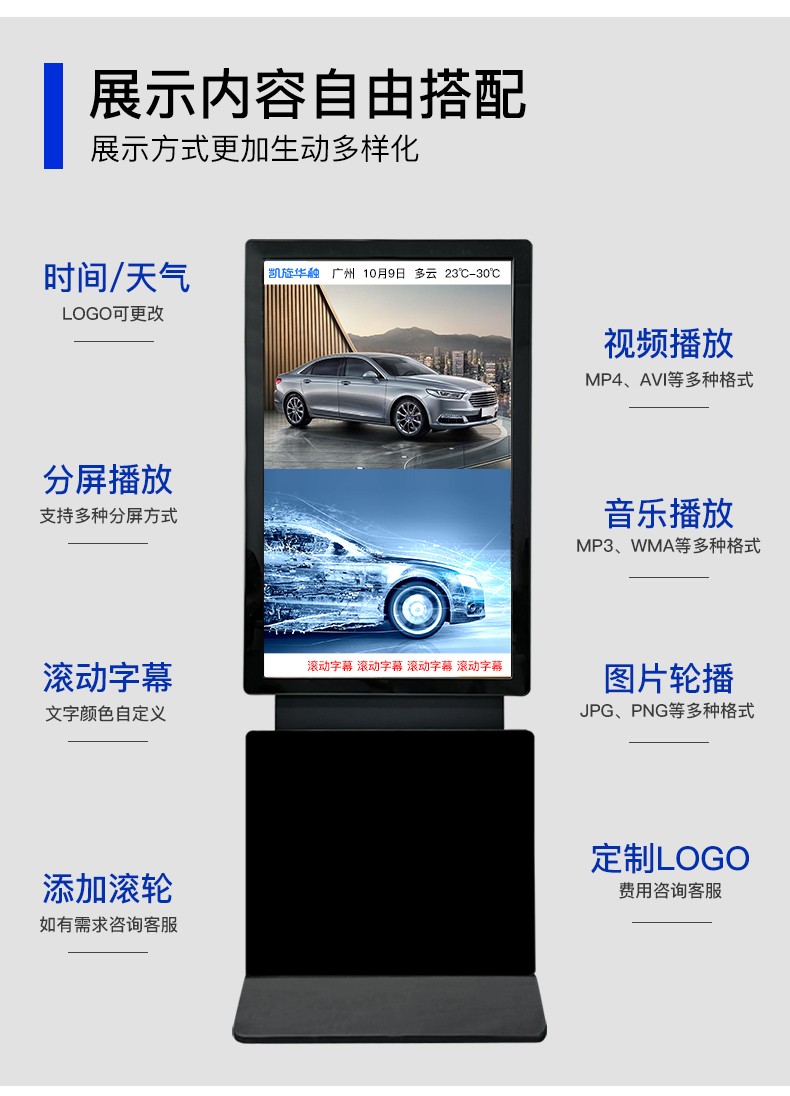 立式網(wǎng)絡(luò)旋轉(zhuǎn)廣告機